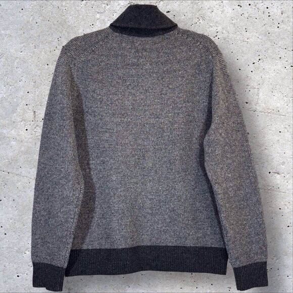 J Crew Mens Wool Shawl Collar Sweater Gray Button Knit Pullover Size Large - Picture 3 of 9